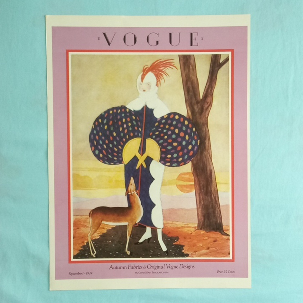VOGUE ART PRINT AUTUMN FABRICS AND  ORIGINAL VOGUE DESIGNS SEPTEMBER 1 1924